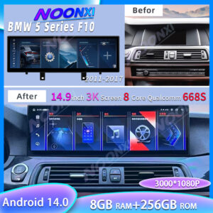 For BMW 5 Series 14.9“ Android 14 Car Radio F10 G30 8 Core Qualcomm 668S  LHD RHD 2.5K Screen CarPlay Multimedia music Player