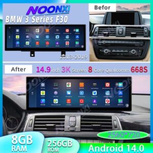 For BMW 3 Series 14.9“ Android 14 Car Radio F30 F31 F34 F35 F32 F33 F36 8 Core Qualcomm 668S  LHD RHD 2.5K Screen CarPlay Multimedia music Player