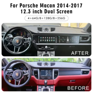 Double Screen Android Car Radio RHD LHD For Porsche Macan 2014-2017 Upgraded Interactive Dual Screen Carplay Auto GPS DSP